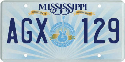 MS license plate AGX129