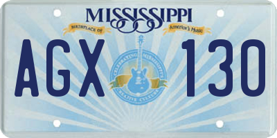 MS license plate AGX130