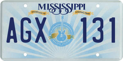 MS license plate AGX131