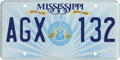 MS license plate AGX132