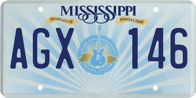 MS license plate AGX146