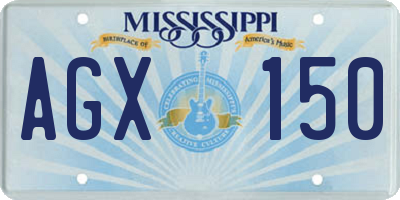 MS license plate AGX150