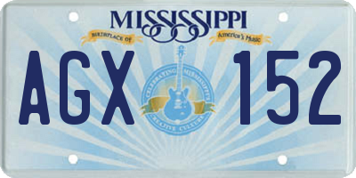 MS license plate AGX152