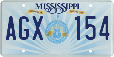 MS license plate AGX154