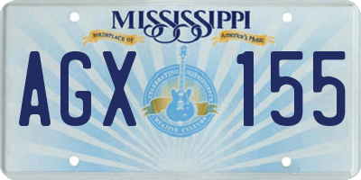 MS license plate AGX155