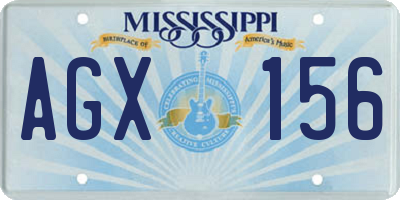MS license plate AGX156