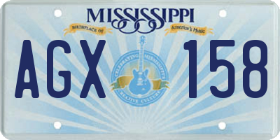 MS license plate AGX158