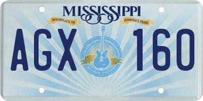 MS license plate AGX160