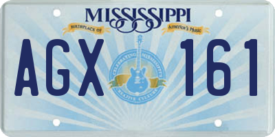 MS license plate AGX161
