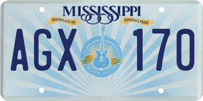MS license plate AGX170