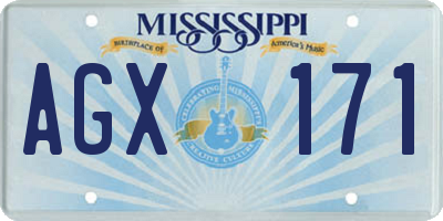 MS license plate AGX171