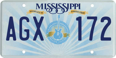 MS license plate AGX172