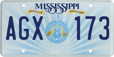 MS license plate AGX173