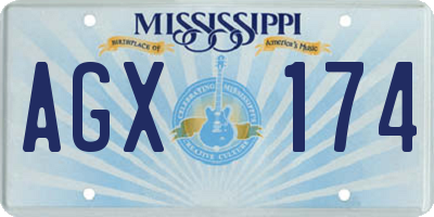 MS license plate AGX174