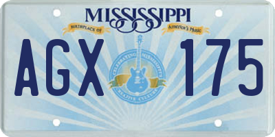 MS license plate AGX175