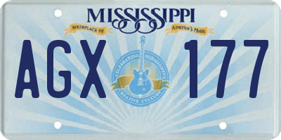 MS license plate AGX177