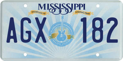 MS license plate AGX182