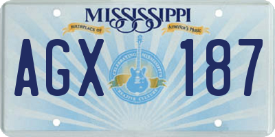 MS license plate AGX187