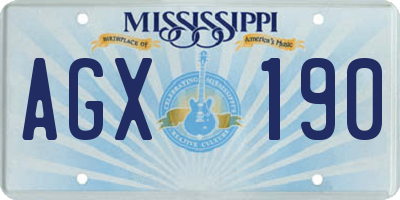 MS license plate AGX190