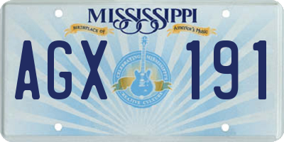 MS license plate AGX191