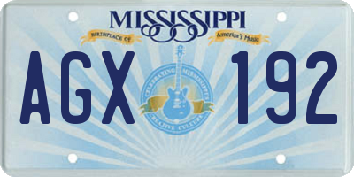 MS license plate AGX192
