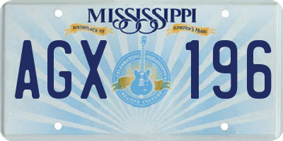 MS license plate AGX196
