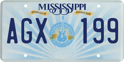 MS license plate AGX199