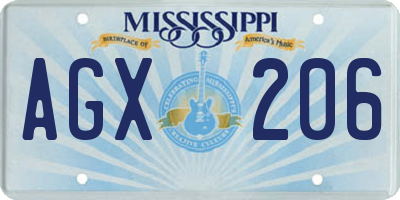 MS license plate AGX206