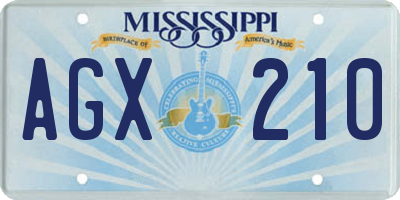 MS license plate AGX210