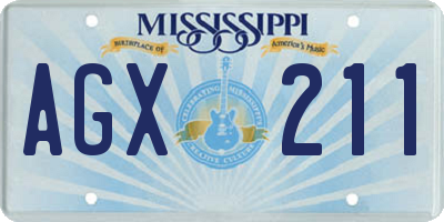 MS license plate AGX211