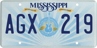 MS license plate AGX219