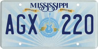 MS license plate AGX220