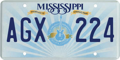 MS license plate AGX224