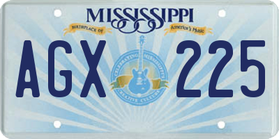 MS license plate AGX225