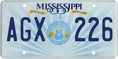 MS license plate AGX226
