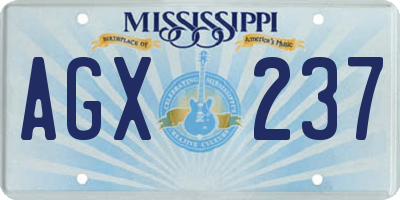 MS license plate AGX237