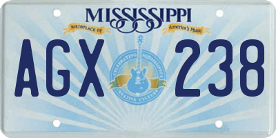 MS license plate AGX238
