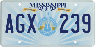 MS license plate AGX239