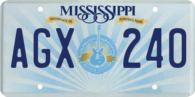 MS license plate AGX240