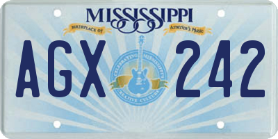 MS license plate AGX242