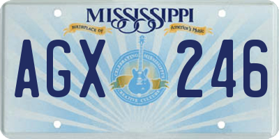 MS license plate AGX246