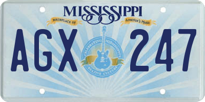 MS license plate AGX247