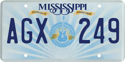 MS license plate AGX249