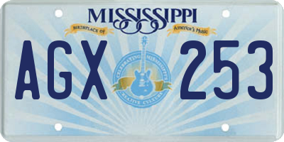 MS license plate AGX253
