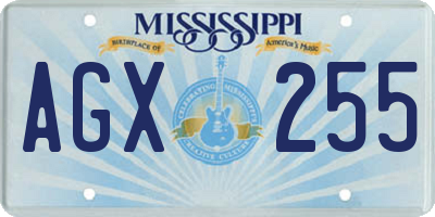 MS license plate AGX255