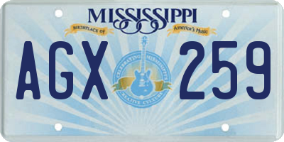 MS license plate AGX259