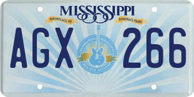 MS license plate AGX266