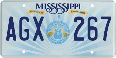 MS license plate AGX267