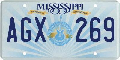 MS license plate AGX269