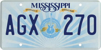 MS license plate AGX270